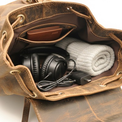 Mochila de piel natural 40x33x11 cm BEFIK