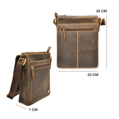 Bolso bandolera de piel modelo CAVAL 28x23x7 cm