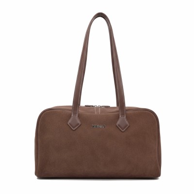 Bolso de serraje de hombro con candado y llave 34x20x12 cm