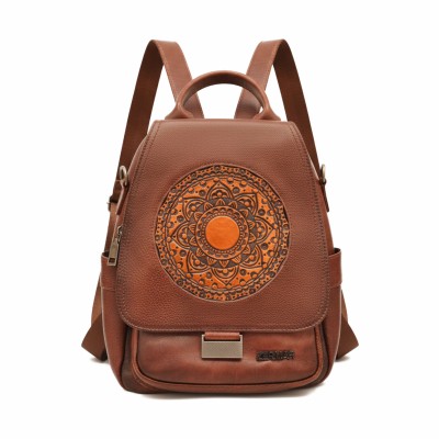 Mochila de piel natural 28x23x13 cm NORAK