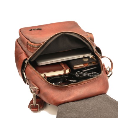 Mochila de piel natural 28x23x13 cm NORAK