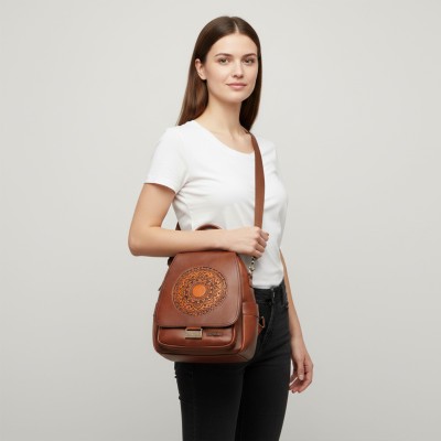 Mochila de piel natural 28x23x13 cm NORAK