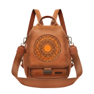 Mochila de piel natural 28x23x13 cm NORAK