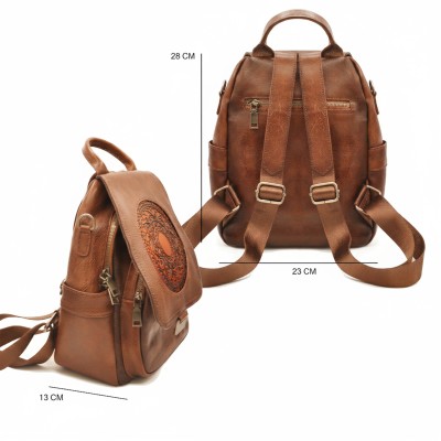 Mochila de piel natural 28x23x13 cm NORAK