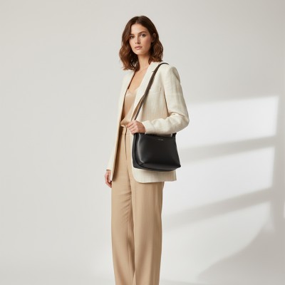 Bolso de piel de hombro 35x21x14 cm HELBO