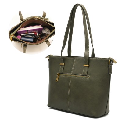 Bolso de piel grabado con doble asa 30x24x11 cm GIARDE