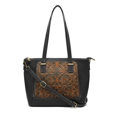Bolso de piel grabado con...