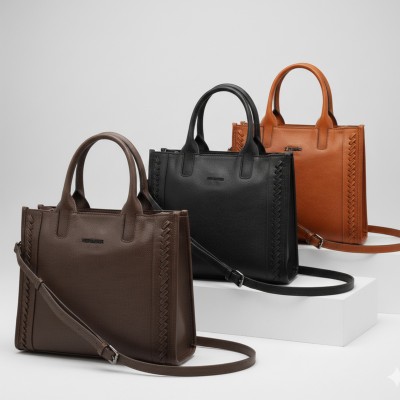 Bolso de piel doble asa 30x25x11 cm HALLE