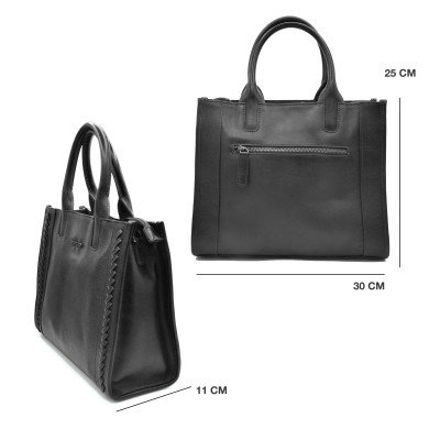 Bolso de piel doble asa 30x25x11 cm HALLE