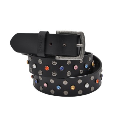 Cinturón de piel con tachuelas 39 mm GEM