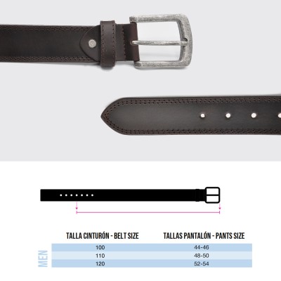 Cinturón de piel 38 mm modelo STONE