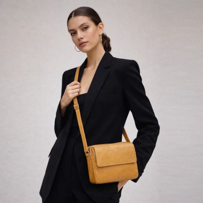 Bolso de piel bandolera 16x20x5 cm MALIBU