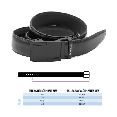 Cinturón de piel con hebilla automatica modelo BASTA