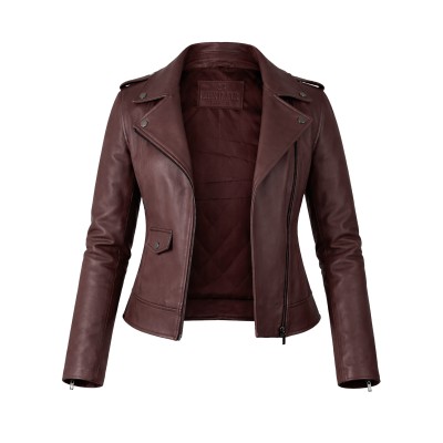 Cazadora de piel con cierre de cremallera modelo PINKO