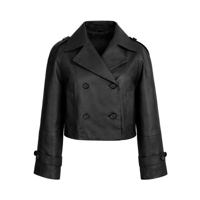 Chaqueta de Piel Estilo Trench Cropped modelo HANNAH