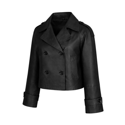 Chaqueta de Piel Estilo Trench Cropped modelo HANNAH