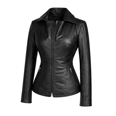 Chaqueta de piel con cremallera CORELLA