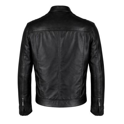 Chaqueta de piel con capucha desmontable NOTTE