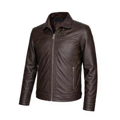 Chaqueta de piel cuello clasico modelo GARBO