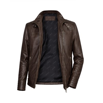 Chaqueta de piel cuello clasico modelo GARBO