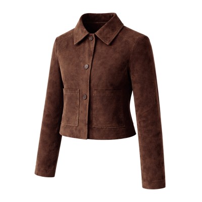 Chaqueta de ante abotonada modelo SARA