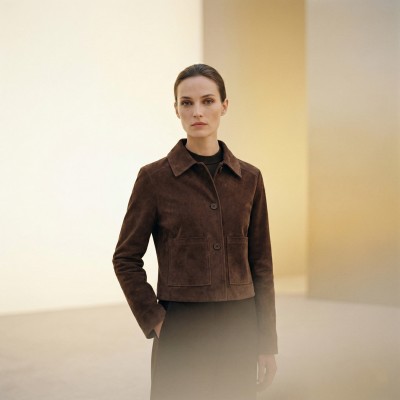 Chaqueta de ante abotonada modelo SARA