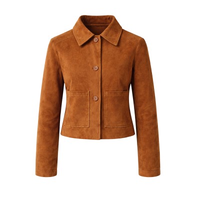 Chaqueta de ante abotonada modelo SARA