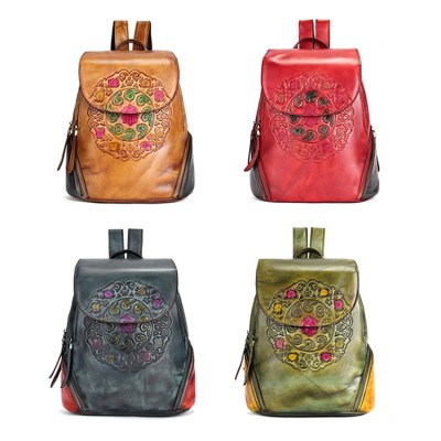 Mochila de piel con cremalleras 23x32x15 cm EXOTIC