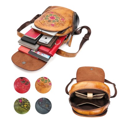 Mochila de piel con cremalleras 23x32x15 cm EXOTIC