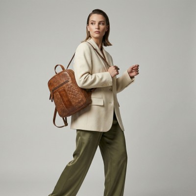 Mochila de piel natural 26x21x7 cm STILL