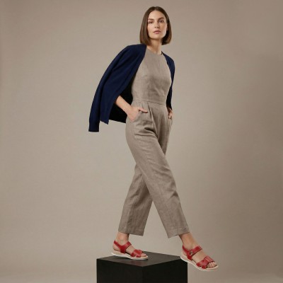 Sandalias planas de piel con velcro modelo BOBBE