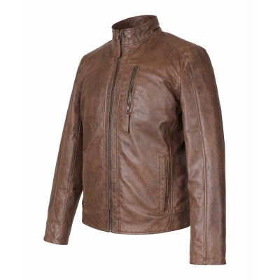 Chaqueta de piel con cremallera ROCHA