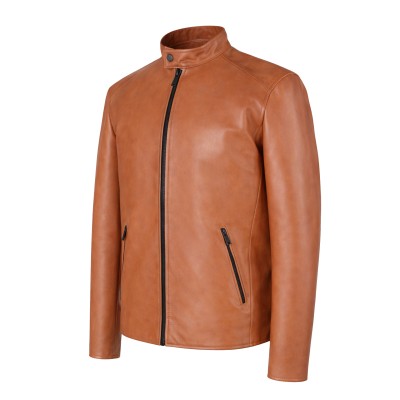 Chaqueta de piel con cremallera NAULE