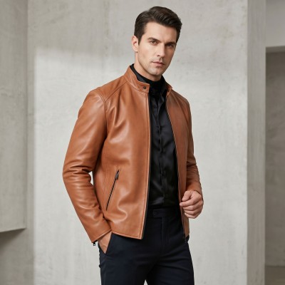 Chaqueta de piel con cremallera NAULE