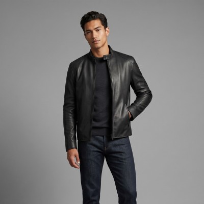 Chaqueta de piel con cremallera NAULE