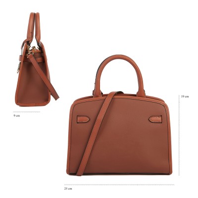 Bolso de piel doble asa 25x19x9 cm PALMA