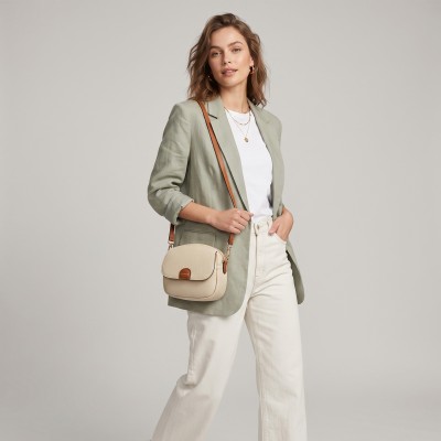 Bolso de piel bandolera 18x16x8 cm OVALO