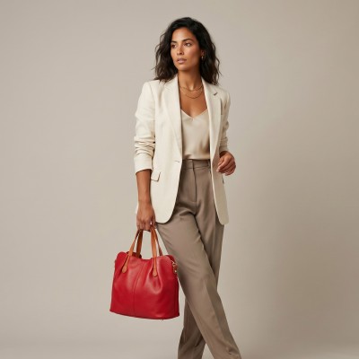 Bolso de piel doble asa 30x21x13,5 cm SOMO