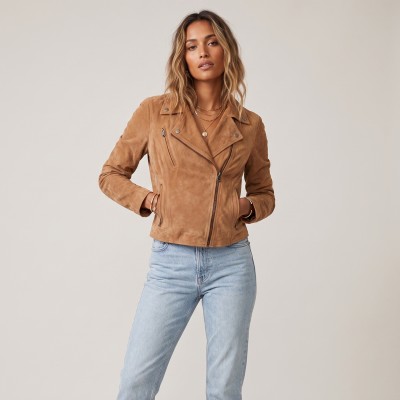 Chaqueta de ante tipo perfecto modelo CANELA