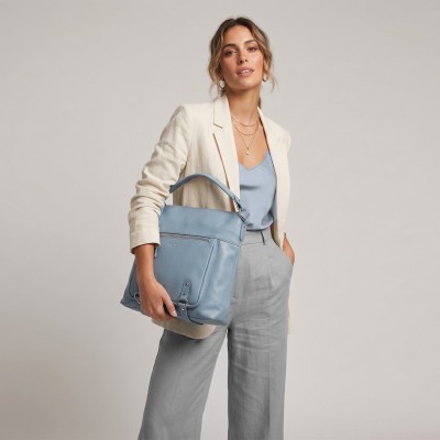 Bolso de piel asa corta 35x31x10 cm SEAO