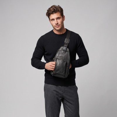 Bolso bandolera de piel modelo PATER 16x34x9 cm