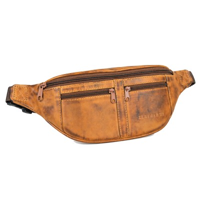 Riñonera de piel con varios compartimentos 30x11x7 cm