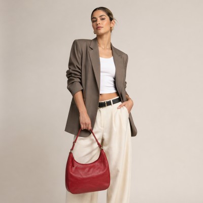 Bolso de piel con cremallera 22x19x8 cm MINE