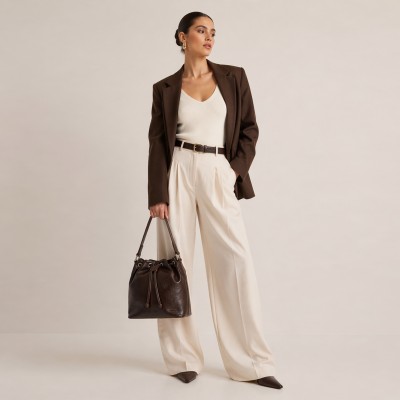 Bolso de piel con asa de mano 29x25x13 cm ASSAL