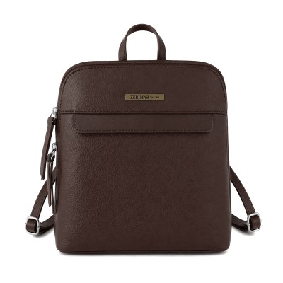 Mochila de piel natural de mujer estilo casual  25x24x6 cm