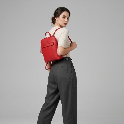 Mochila de piel natural de mujer estilo casual  25x24x6 cm