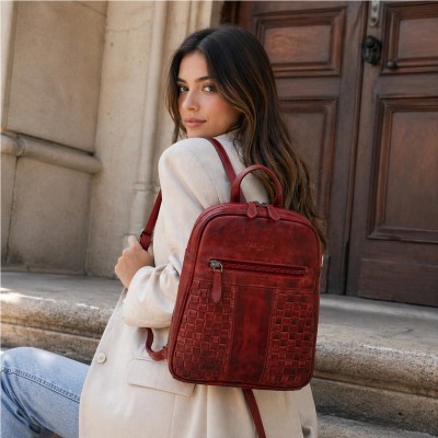 Mochila de piel natural 26x21x7 cm STILL
