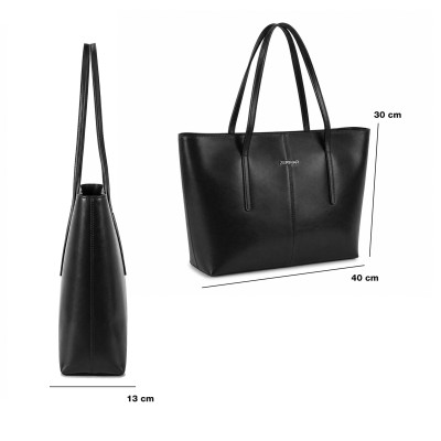 Bolso de piel de hombro 30x40x13 cm VAGGIO