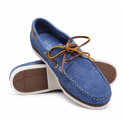 Mocasines de piel serraje...