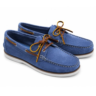Mocasines de piel serraje con cordones modelo VERANO